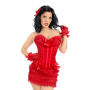 3pcs Plus size Red Satin cup and lace M1706
