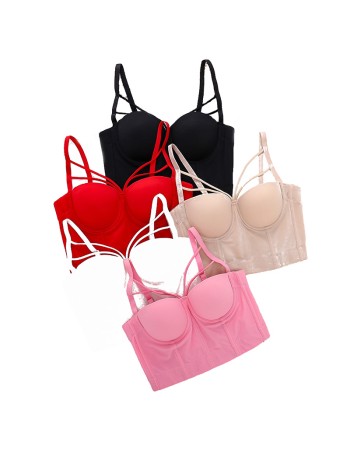 Suspender Female Inner Stage Clothes Short Sexy Backless Body Shaping Top 8566