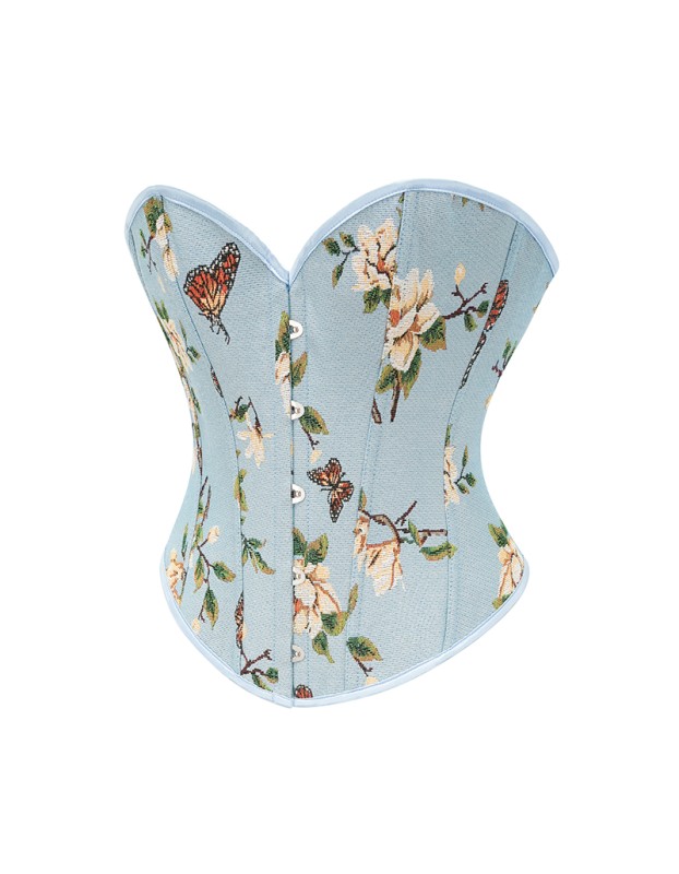 Flower Palace Corset Butterfly Print Bone Dress Wedding Base Waist Busier 22025