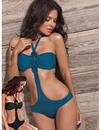 Sexy black halter beachwear M5227B