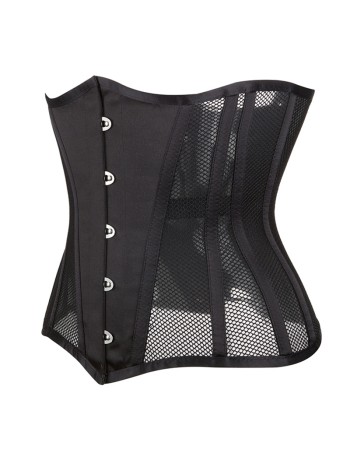 Black Mesh Women Waist Shrinkable Breathable Shapewear Corset Sexy Bustier WK2271