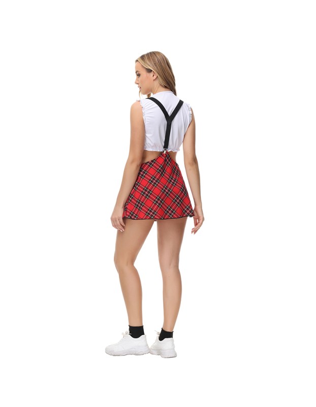 Lattice Dance Costumes Girls Sexy Short Mini Skirt School Uniform MS5012
