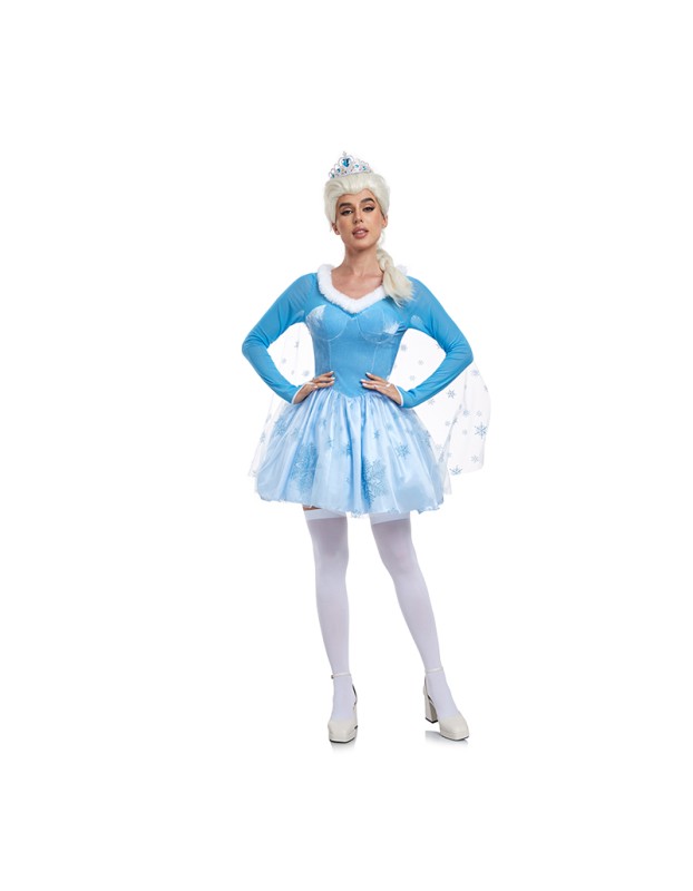 Princess Cosplay Aisha Dress Frozen Long Sleeve Winter Snow Scene Costume DL2059