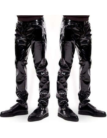Men Casual Pants Sexy Vinyl PU Leather Scrunch Butt Leggings N6005