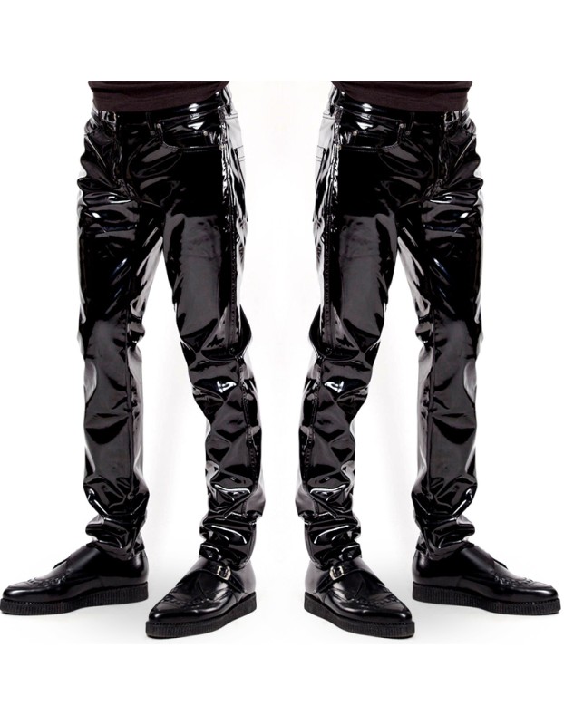 Men Casual Pants Sexy Vinyl PU Leather Scrunch Butt Leggings N6005