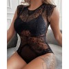 Crochet Lace Hollow Out Sex Sexy Lingerie Underwear Teddy Bodysuit LZQ2009
