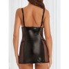Large Size Patent Leather Pole Dance Skirt Sexy Uniform Seductive Sex Suit YSF516
