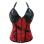 Red color corset Zipper Front leather cup top corset Halter design chain 14 steel boned corset