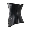 Black Smooth Latex Hook Eye 4 Steel Boned Waist Training Corset  M1303U