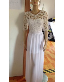 White Fashion Show Long Evening Dress M2311a