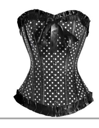 black polka dot lae corset m1802b