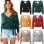 Long Sleeve Knitted Sexy Pull Over V-Neck Short Top Sweater LQ152