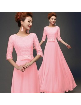 Top Pink Fashion Design Long Gown Dress M3958b