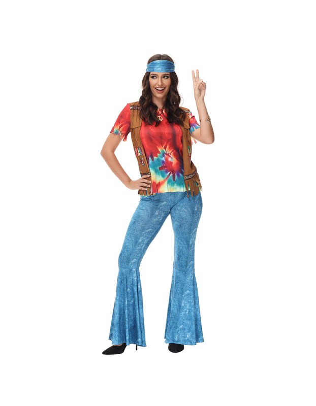 Halloween Costumes 70s Retro Disco Hippie Stage Cosplay Hiphop Costume MS1772