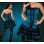 azure satin embroidered lace corset with skirt  m1605E
