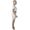 Cut Out Pants Women One Sleeve Crop Top Sexy Two Piece Set M062