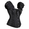 Black white elegant jacquard puff sleeve corset M1934