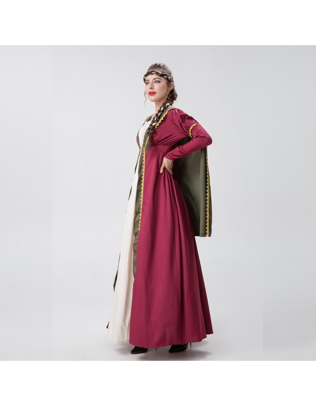 Halloween Costume Queen Role Play Cape Performance Court Drama Costume YM8721