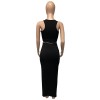 women vest short sexy outfit clothes hanging neck two piece skirt set M30174