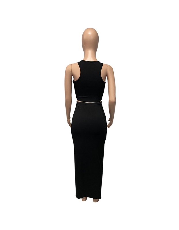 women vest short sexy outfit clothes hanging neck two piece skirt set M30174