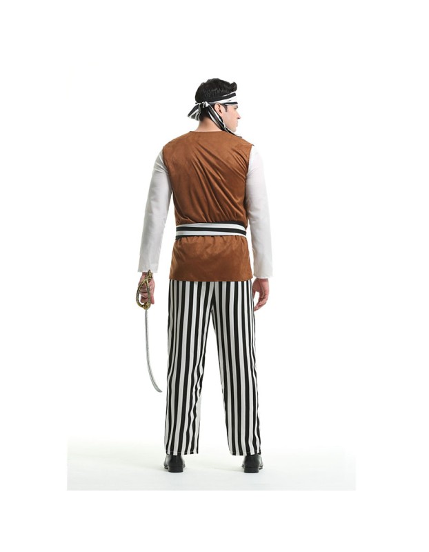 Men Pirates Of The Caribbean Costume Game Halloween Knight Costume XY82239