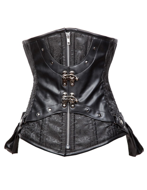 Plus Size 6XL Zipper Steel Boned Lace Up Corset M1423