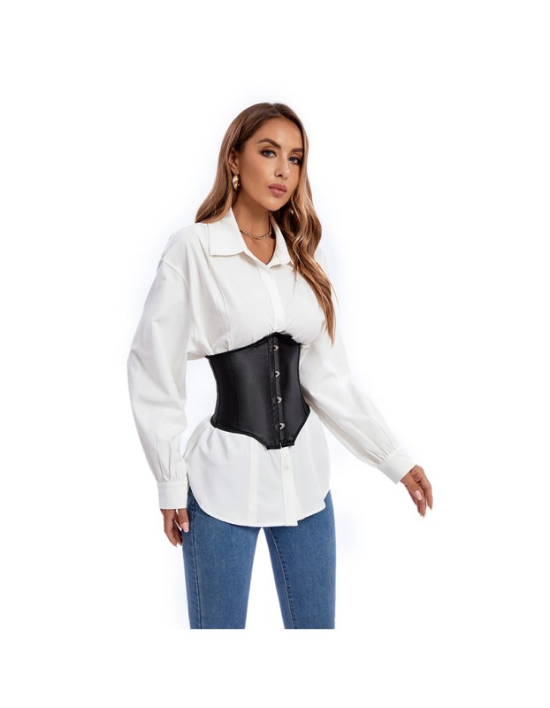 Plus Size Black Contracted Abdominal Belt Short Style Outer Wear Waist Corset QF859