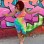 Women Sexy Two Piece Set Colorful Print Tube Top And Knee Length Pants m8418