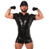 One Piece Sexy Patent Leather Lingerie Nightclub Stage Jumpsuit For Men N804