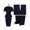 Women Pure Pure Color Ruffles Short Sleeve Dress M30238
