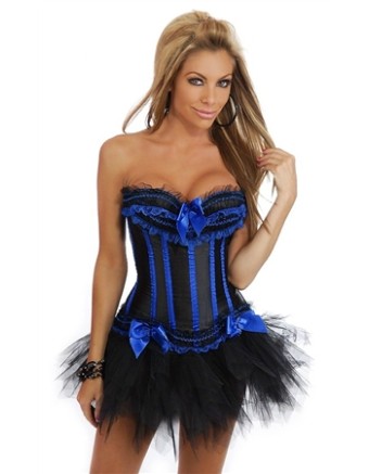 sexy satin corset with skirt m1700c