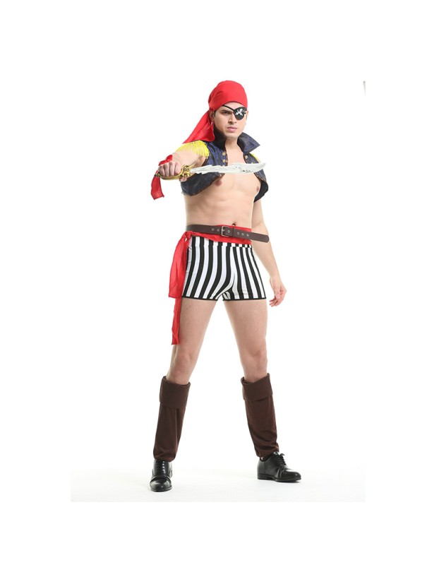 Men Game Party Cosplay Sexy Pirate Costume Club Fun Uniform Costume XY82218