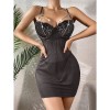 Sexy Halter Nightdress Pearl Sexy Dress Backless See-Through Nightdress YSF846