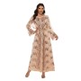 High Density Bead Embroidery Maxi Ladies Elegant Flared Sleeve Moslem Dress 20212a