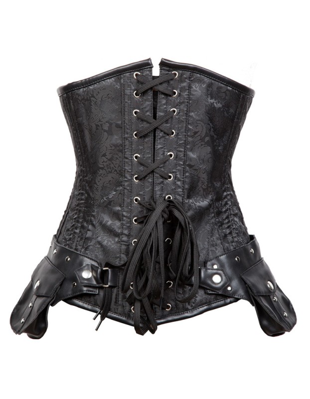 Plus Size 6XL Zipper Steel Boned Lace Up Corset M1423