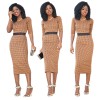 Semi-sleeved printed tight sexy high waist was thin ladies dress