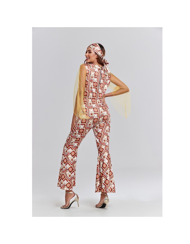 Halloween Costume Lady Retro 70s Disco Hippie Singer Stage Costume SM3022