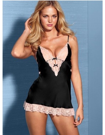 Satin and Lace babydoll set M3587b