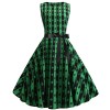 Slim The Bhole Body Printed Custom  Vintage Sleeveless Dress JY13420