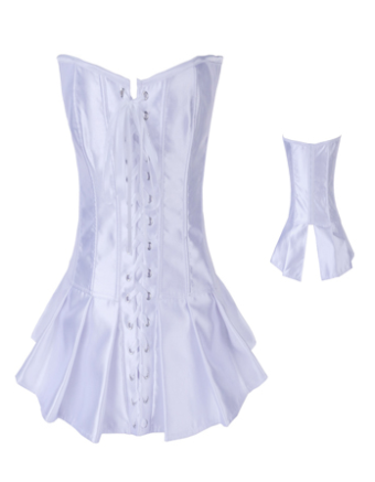 white tops satin corset m1245a