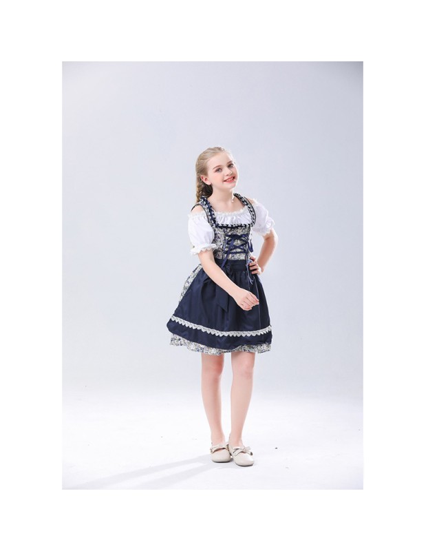 Traditional Oktoberfest Costume Munich Beer Dress Black And White Paid Dress MS4122