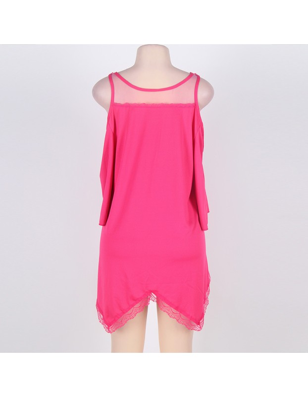 Solid Sexy Sleepwear Plus Size Sleep Dress M30361