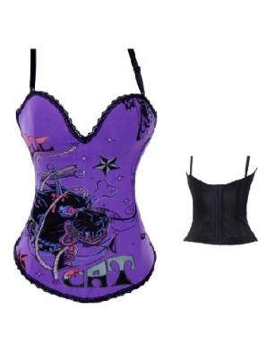 purple color sexy cotton straps corset m1936B