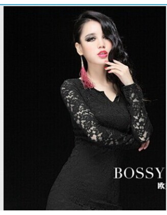 Sexy Black And White Lace Design Evening Dress M3954