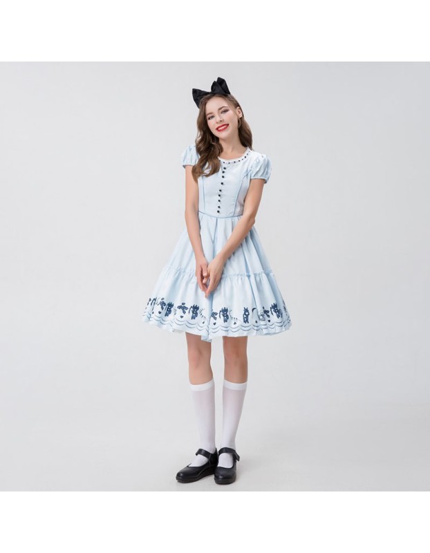 Halloween Cute Maid Costume  Alice In Wonderland Princess Dress Costume YM0912