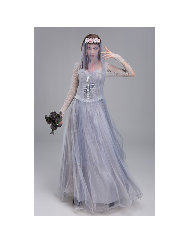 Halloween Ghost Bride Cosplay Horror Bloody Costume Vampire Party Dress YM9312
