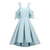 Sling Butterfly Sleeves Wedding Party Women Satin Club Dresses CD1731