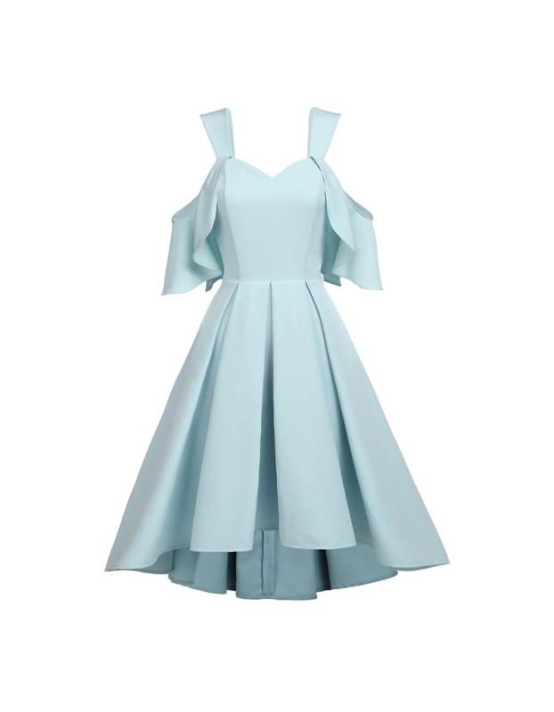 Sling Butterfly Sleeves Wedding Party Women Satin Club Dresses CD1731