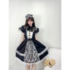 Black Sandwich Super Heavy Maid Costume Cosplay Cute Lolita Uniform Dress DL2026