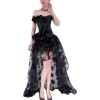 One Line Neckline Women Gauze Skirt  Shapewear Bone Dress Corset WK2277B